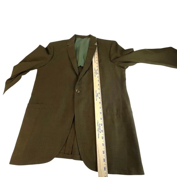 Vintage Darbyton Blazer Jacket One-Button Suit Jacket Blazer Men's Olive Green B - Picture 7 of 8